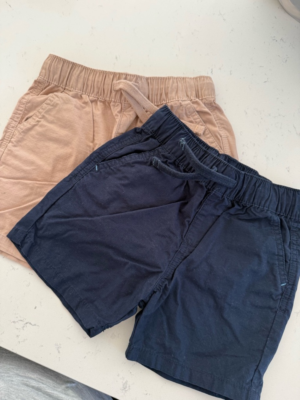 Marks & Spencer Two-Pack Kids Shorts - Navy and Tan